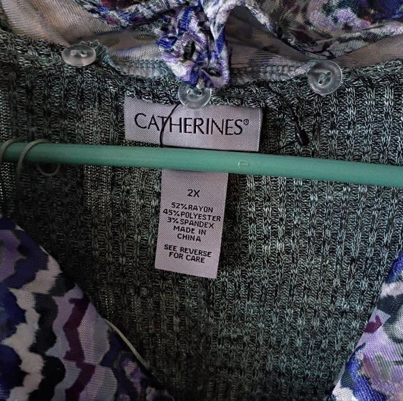 Catherines Women's Plus Size Impossibly Soft Tunic & Scarf Duet 2X - Picture 5 of 15